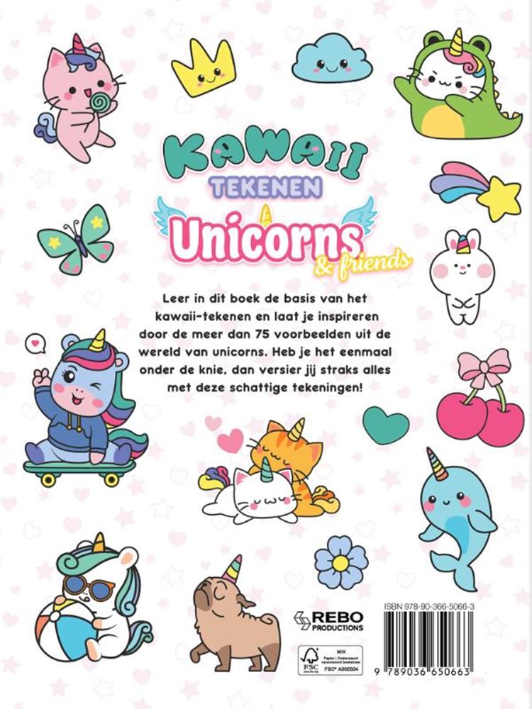 Rebo Publishers - Rebo Publishers Kawaii tekenen unicorns & friends 6+
