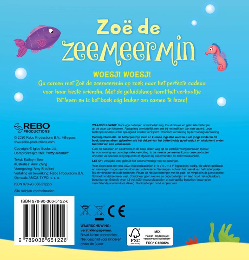 Rebo Publishers - Rebo Publishers Zoe de zeemeermin - geluidenboek
