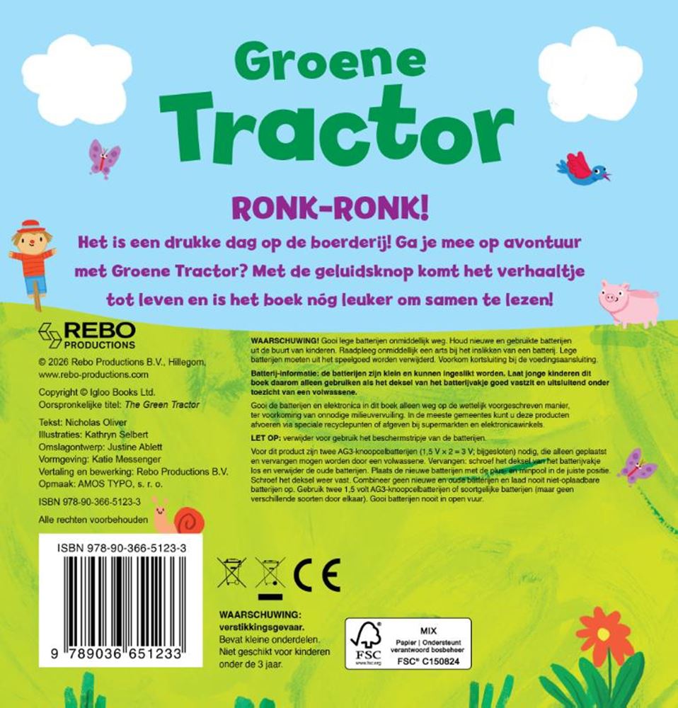 Rebo Publishers - Rebo Publishers Groene tractor - geluidenboek