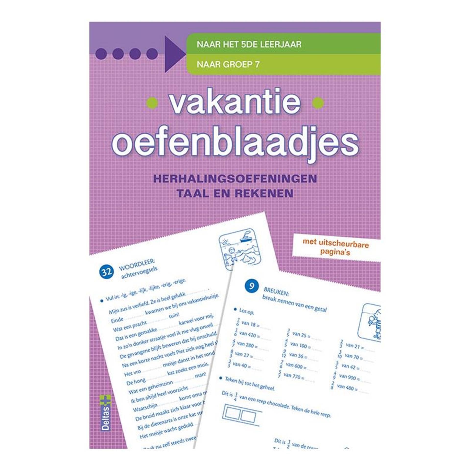 Deltas vakantie oefenblaadjes het 4de leerjaar