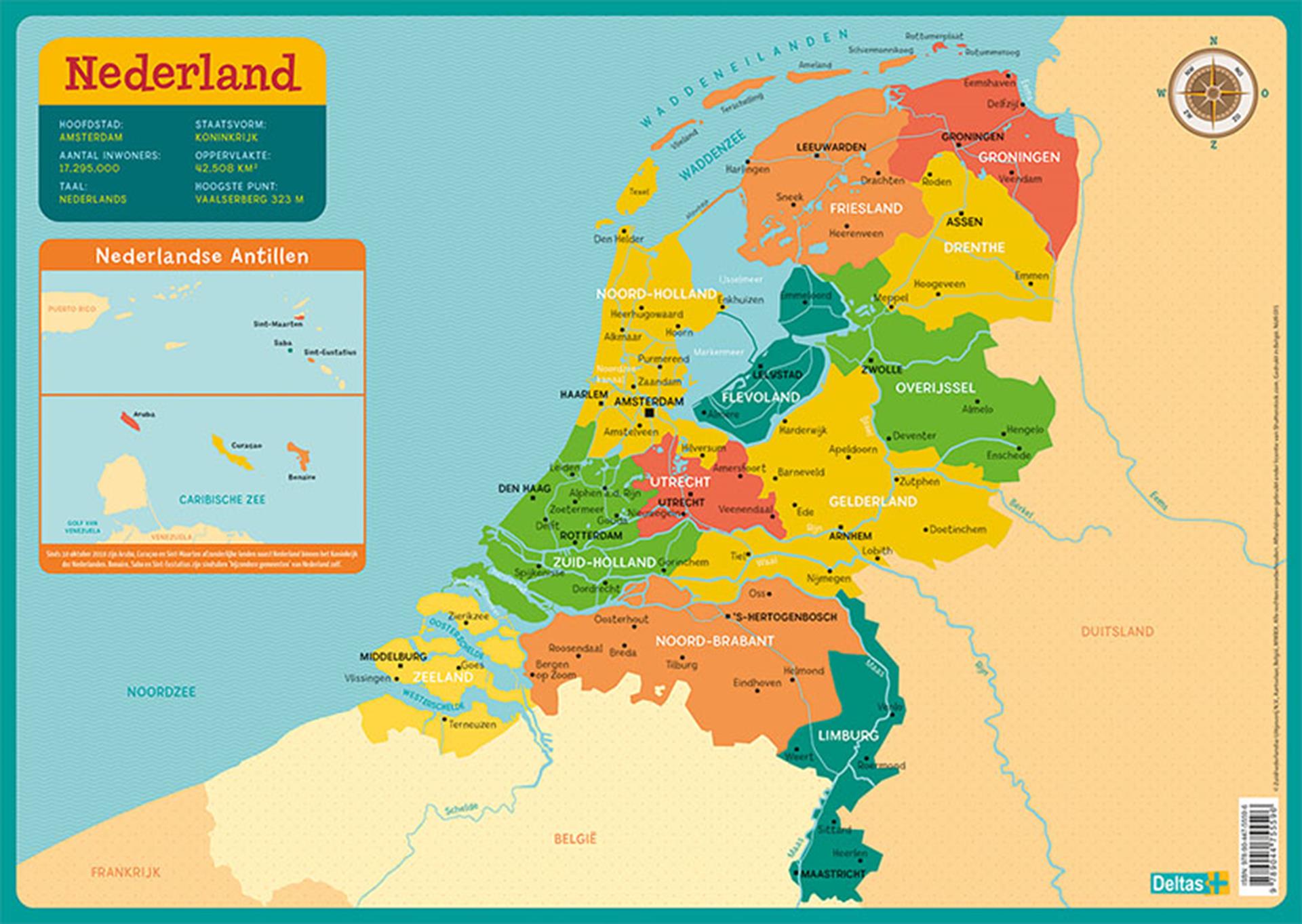Deltas educatieve onderlegger - kaart nederland