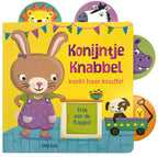 Deltas konijntje knabbel zoekt haar knuffel