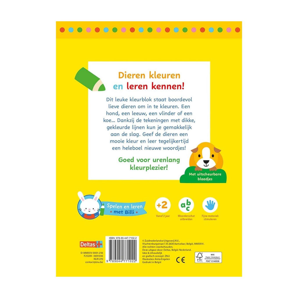 Deltas - Deltas Spelen en leren met billi - lieve dieren kleurpret