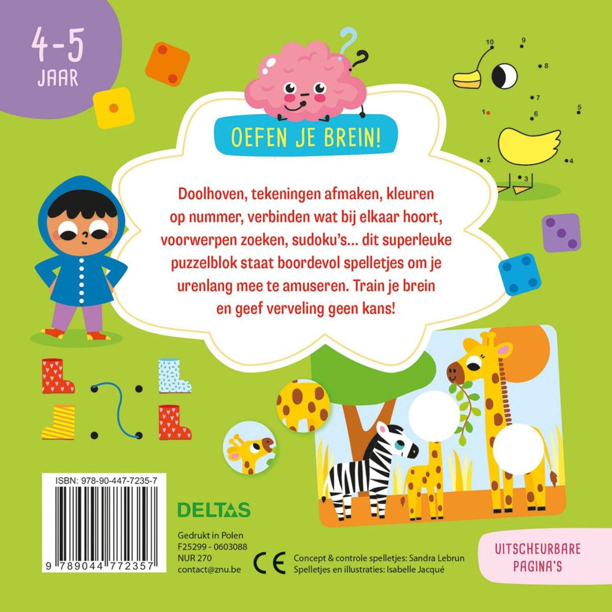 Deltas - Deltas Oefen je brein! leerrijke spelletjes - 4-5 jaar