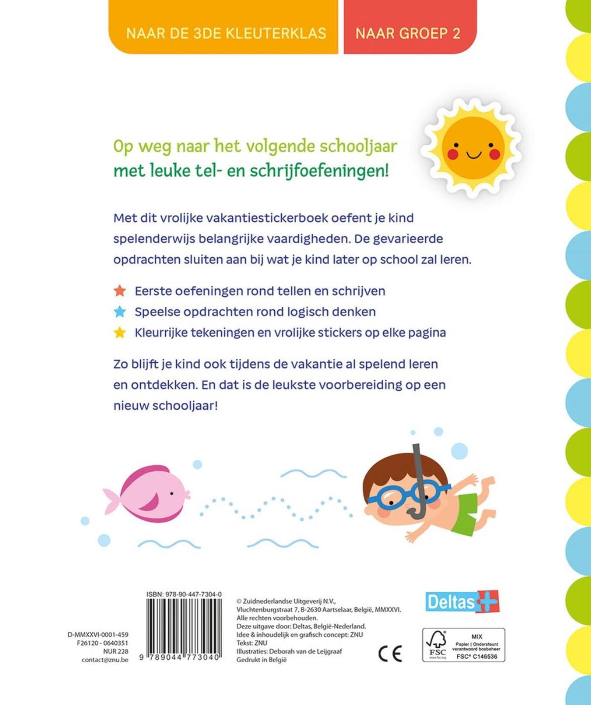 Deltas - Deltas Vakantie oefenboek met stickers naar groep 2