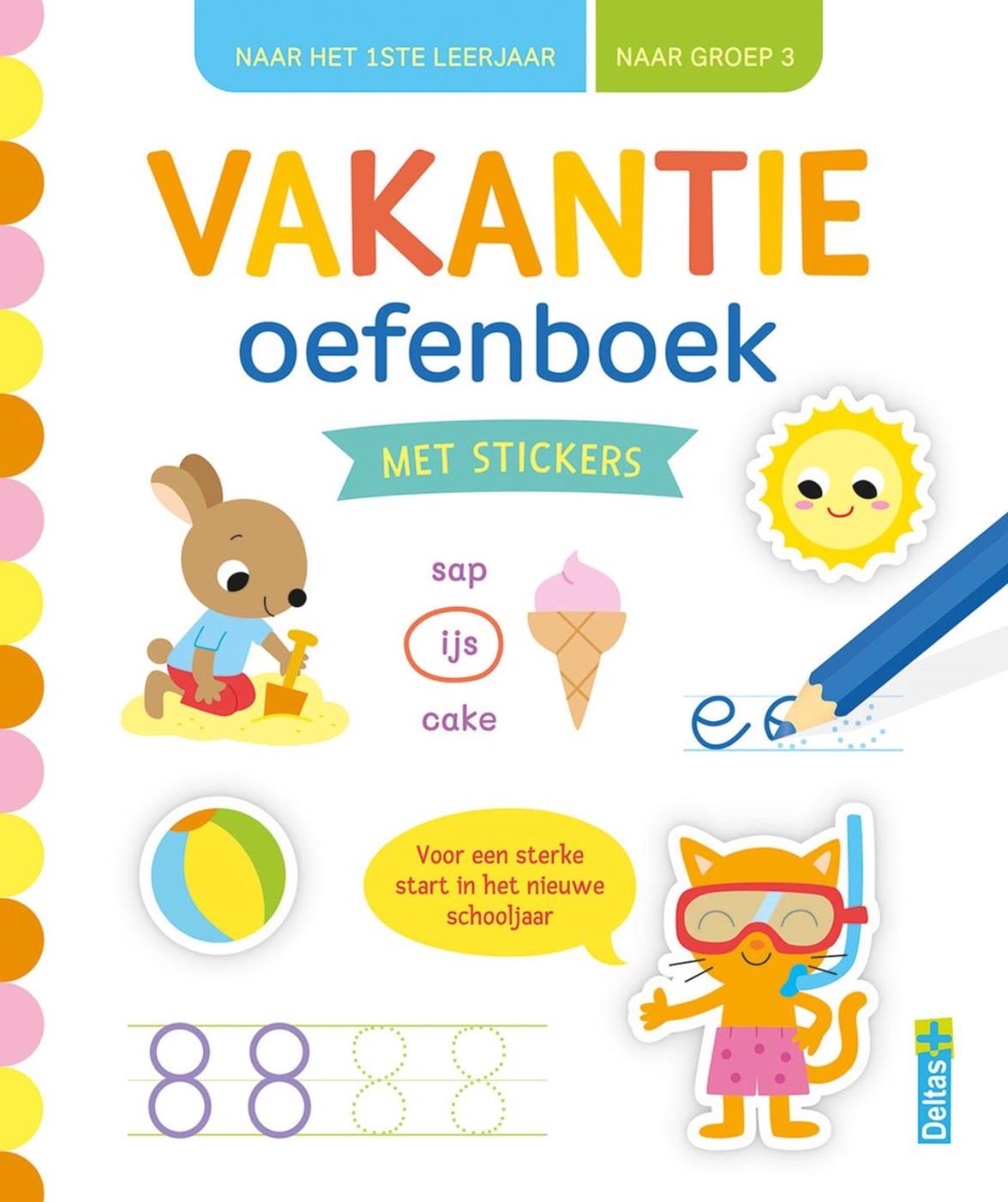 Deltas - Deltas Vakantie oefenboek met stickers naar groep 3