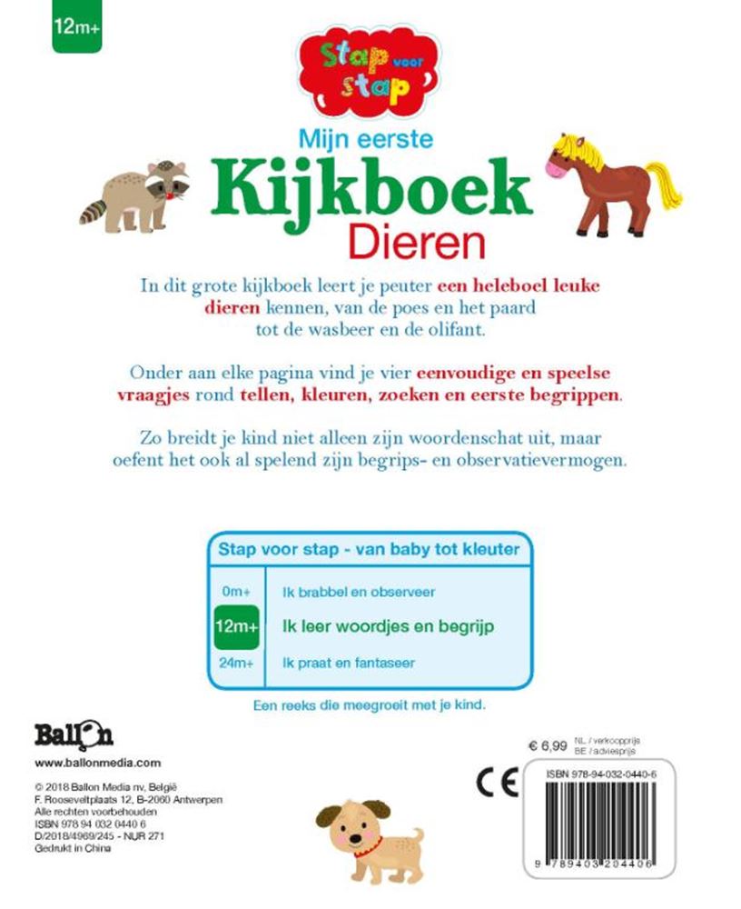 Standaard uitgeverij mijn eerste kijkboek dieren 1+ | 3 stuks