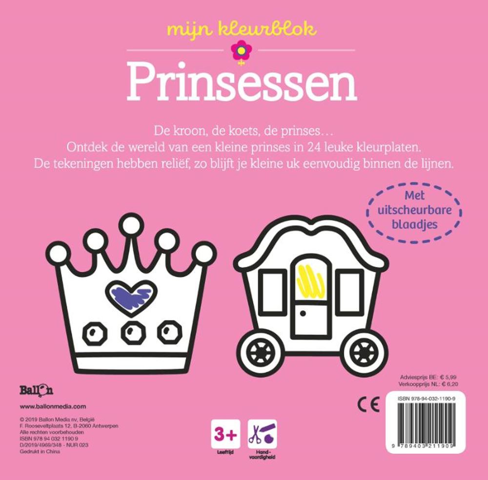 Standaard uitgeverij mijn kleurblok prinsessen 3+