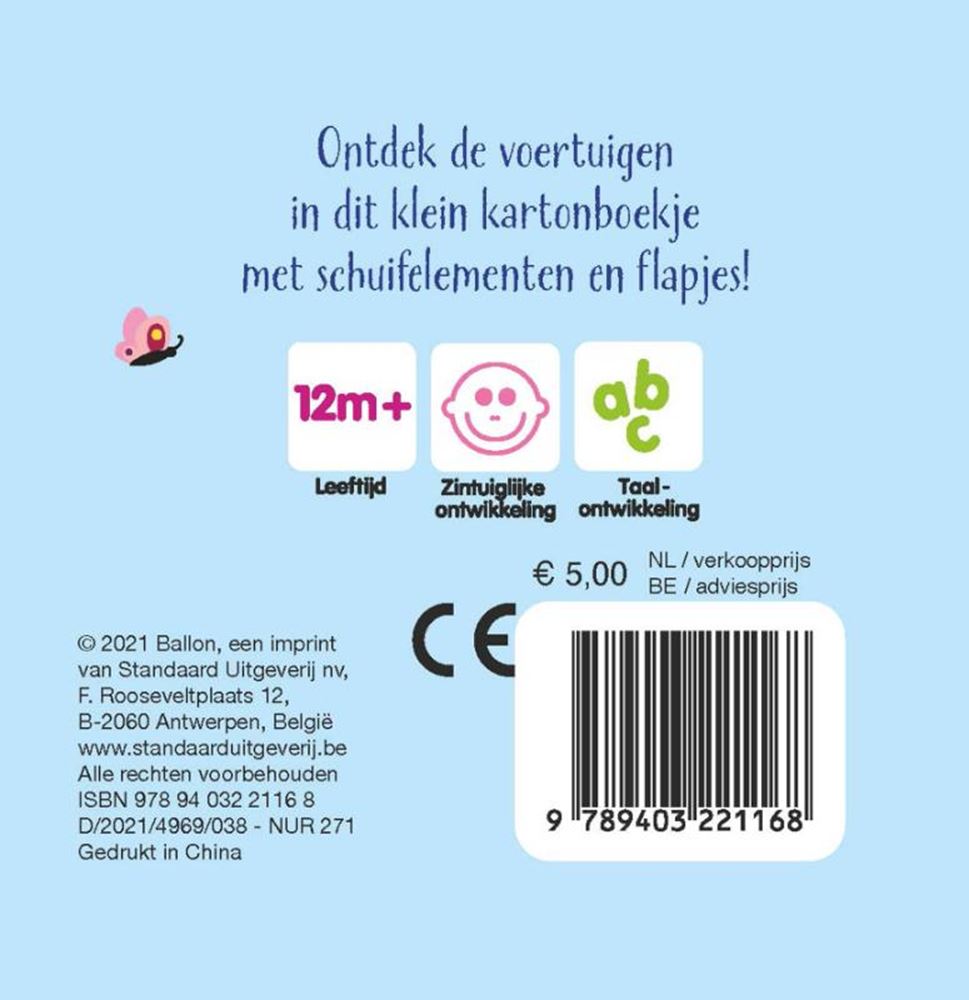 Standaard uitgeverij mijn klein schuifboekje, voertuigen 1+