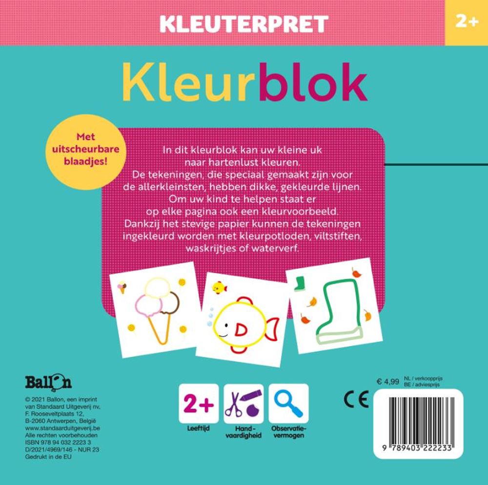 Ballon Media - Ballon Media Kleuterpret kleurblok kuiken 2+