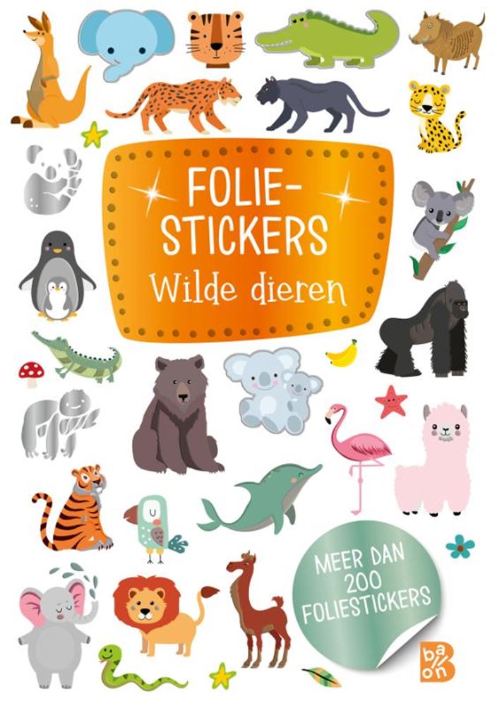 Standaard uitgeverij glitterstickers, wilde dieren. 3+ | 3 stuks