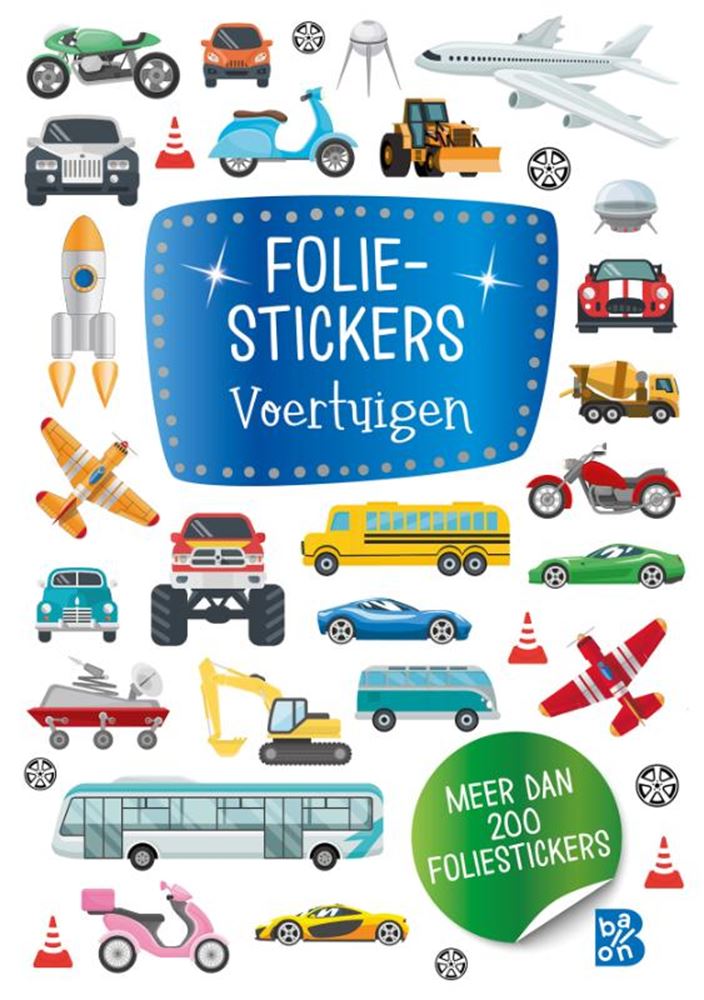 Glitterstickers, voertuigen. 3+