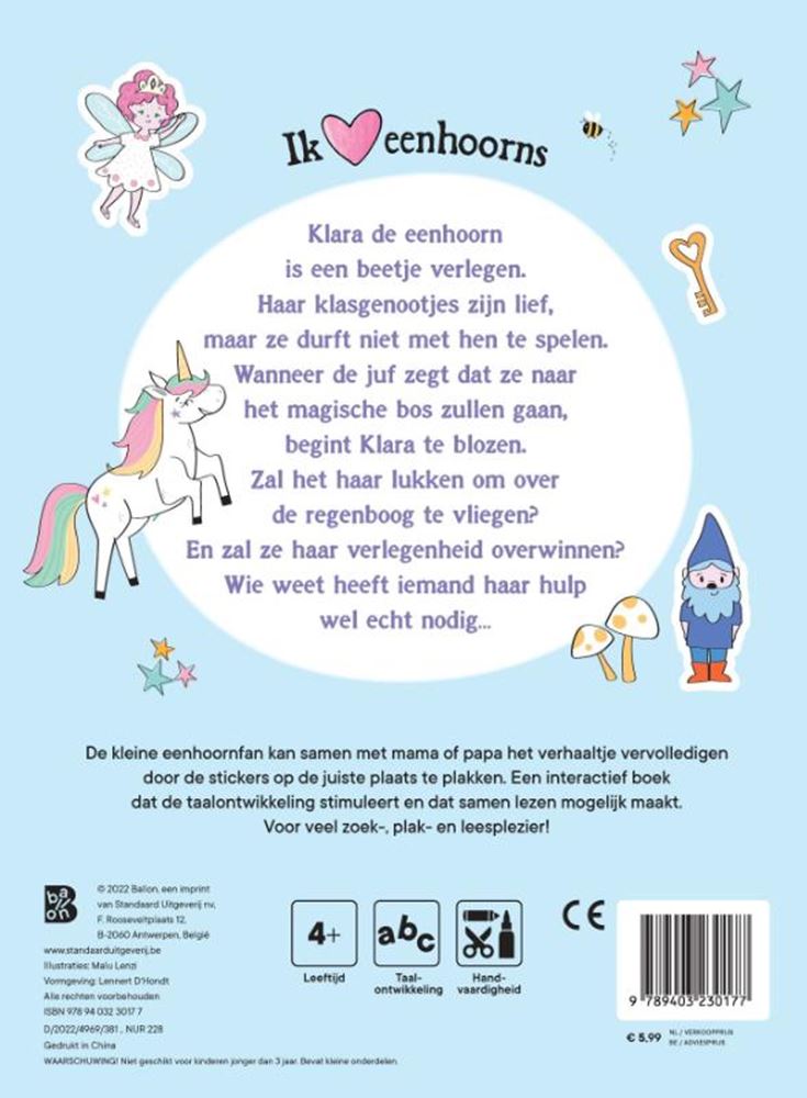 Standaard Uitgeverij - Standaard Uitgeverij Verhalenplakboek:de verlegen eenhoorn 4+