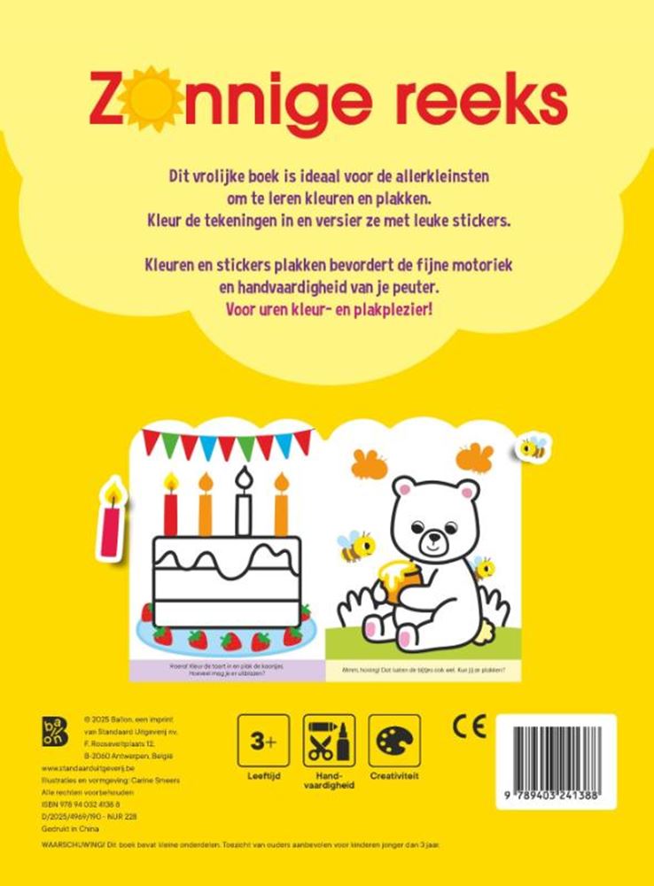 Standaard Uitgeverij - Standaard Uitgeverij Plakken en kleuren 3+