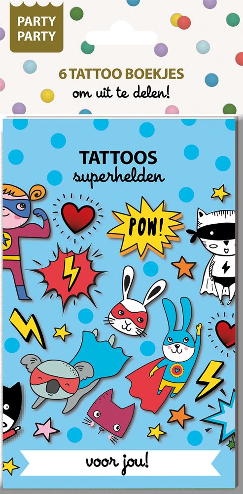 Ty - Ty Par par 6 tattoo boekjes - superheld