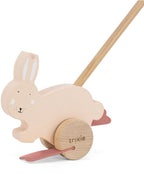 Trixie houten duwstok - mrs. rabbit - kinder speelgoed - vanaf 1,5 jaar - voor jongens en meisjes - fsc