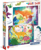 Clementoni - puzzel grappige dino's 2x20 stuks