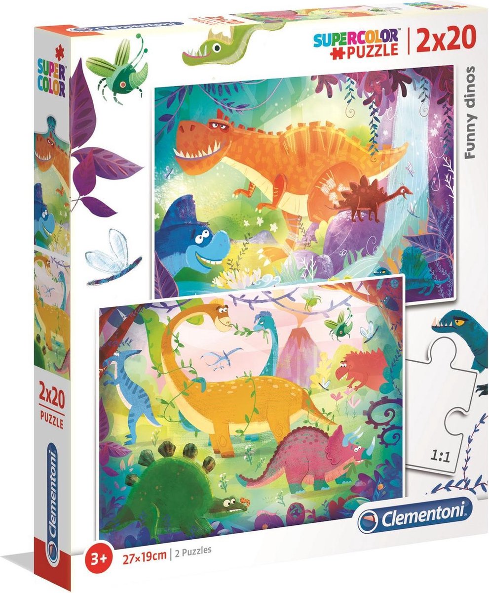 Clementoni - puzzel grappige dino's 2x20 stuks