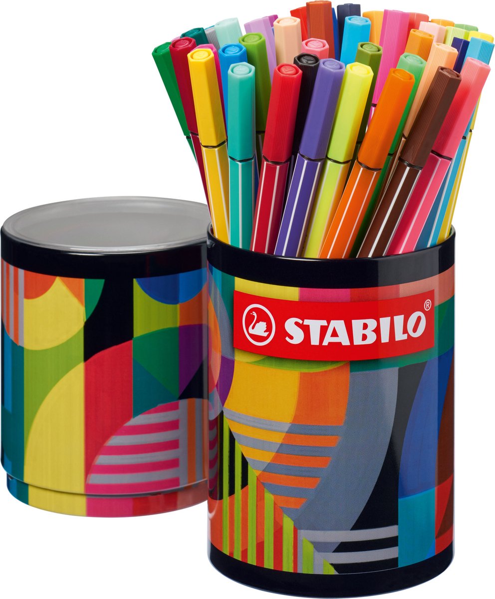 STABILO - STABILO pen 68 arty viltstiften in metalen etui - 45dlg.