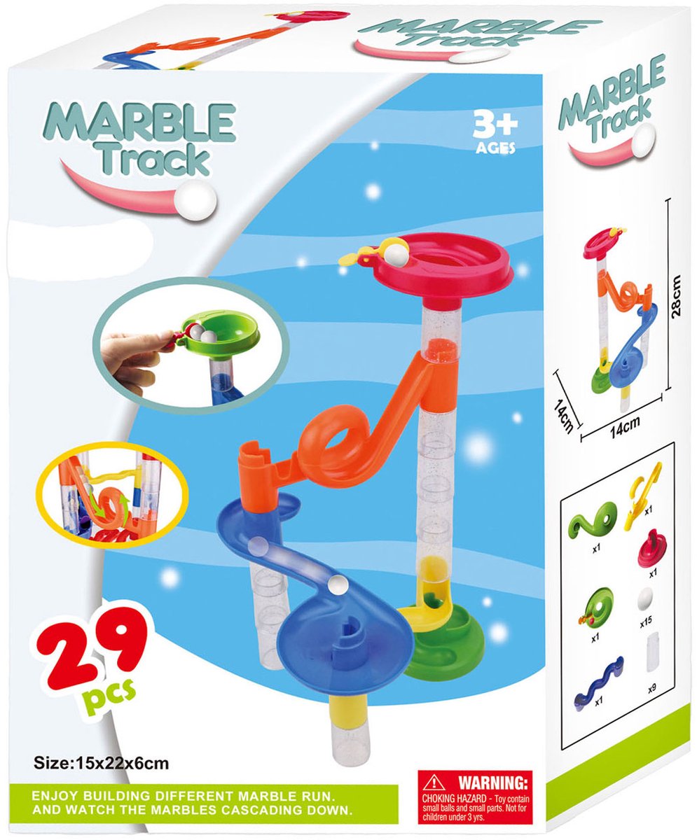Lobbes Speelgoed- Lobbes SpeelgoedLobbes knikkerbaan speelgoed kleurrijk 29-delig creatief bouwen.