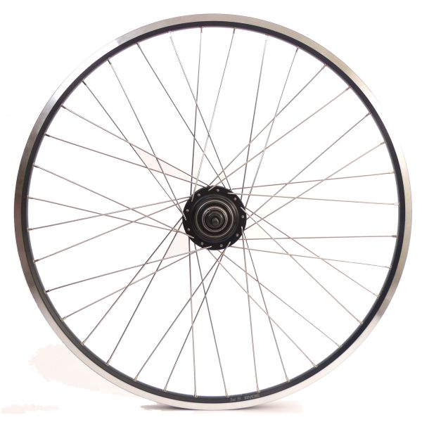 Shimano achterwiel 28 inch nexus 7 naaf (zwart) - zac19 velg (zwart) met rvs spaken - voor schijfrem