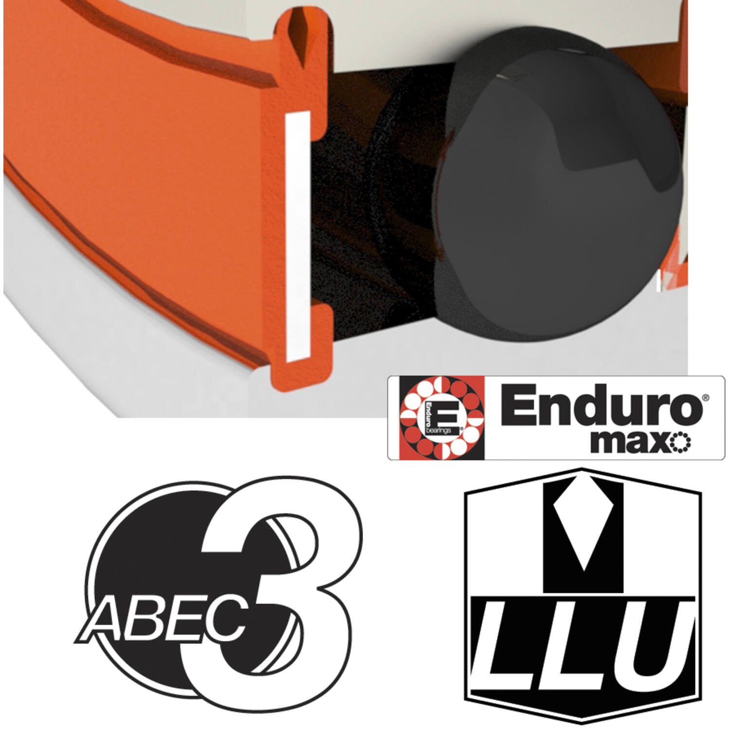 Enduro bearings 6806 llu max bo - abec 3 max - black oxide (radial) - 30x42x7