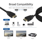 Act connectivity 3 meter hdmi 8k ultra high speed kabel v2.1 hdmi-a male - hdmi-a male (zwart)