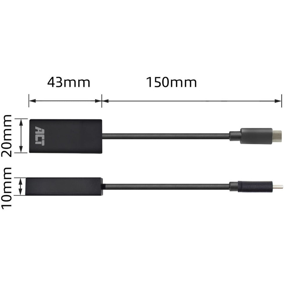 Act connectivity usb-c naar hdmi female adapter (zwart)