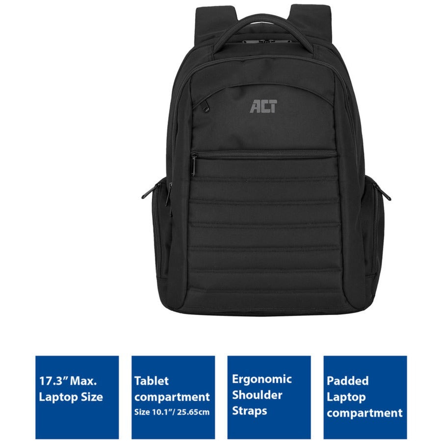 Act laptoptas ac8535 zwart polyestermix