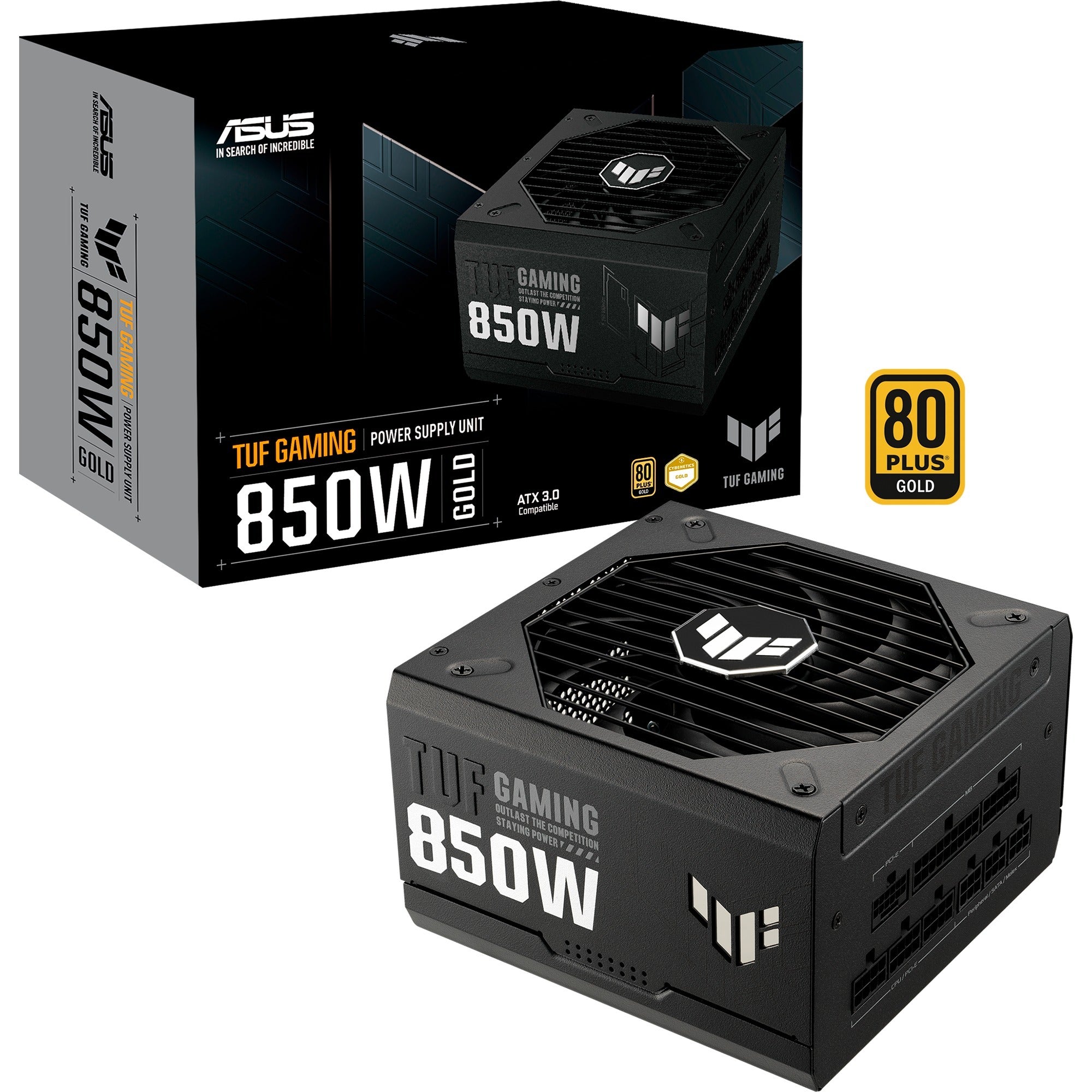Asus tuf gaming gold modulaire 850 watt voeding (zwart, 1x 12v-2x6, 3x pcie)