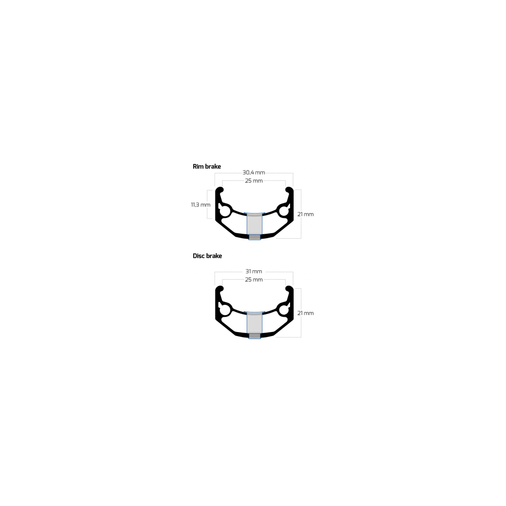 Rigida - Rigida Velg ryde 28 (622) big bull 32/14 zwart (geslepen)