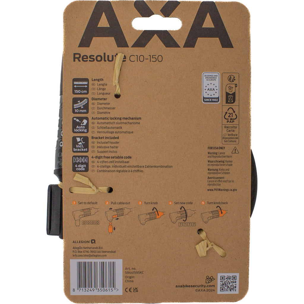 Axa - Kabelslot resolute c10/150 code