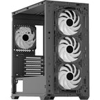 Aerocool b301a mini tower behuizing (zwart | 1x usb-a | 1x usb-c | rgb)