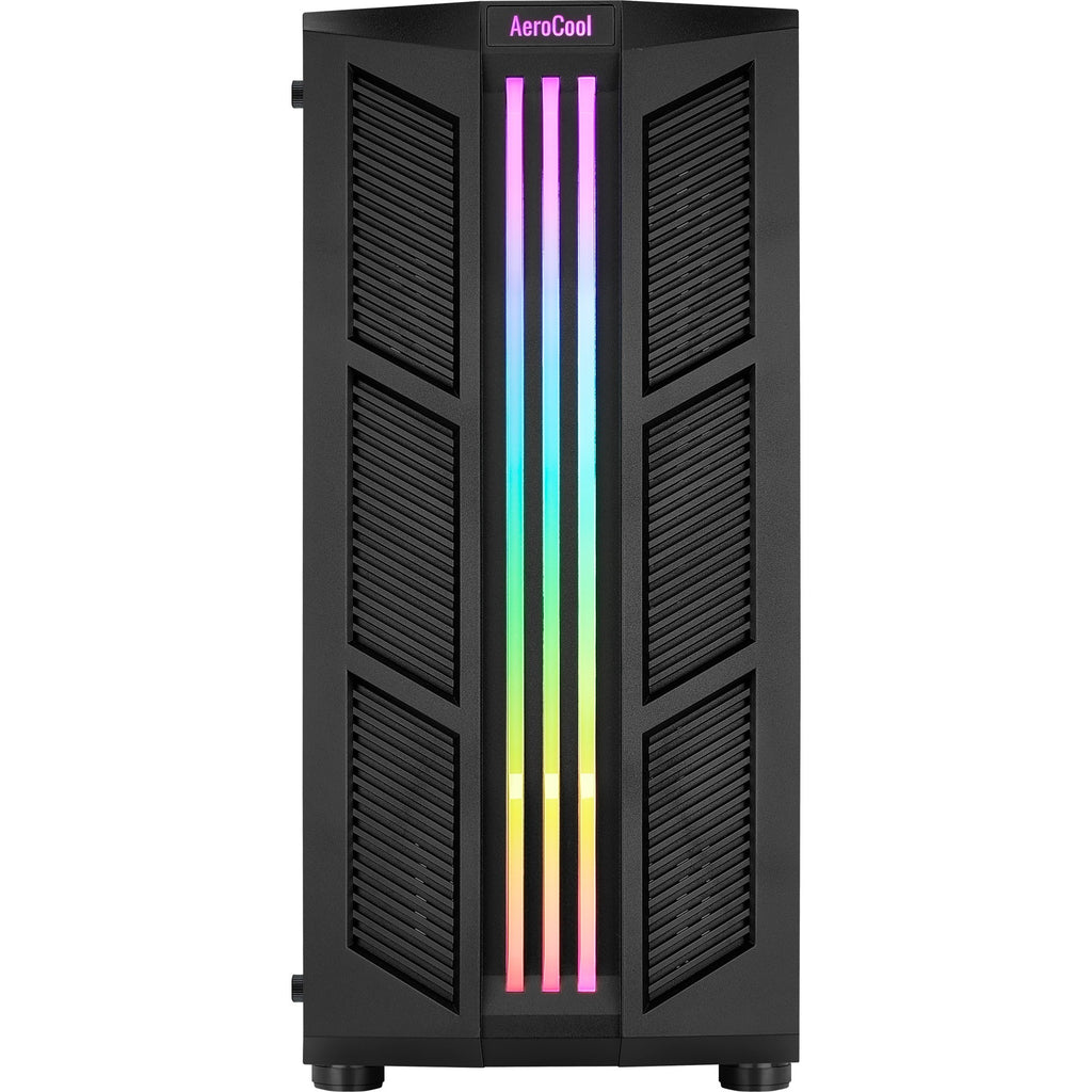 Aerocool prime v2 midi tower behuizing (zwart | 2x usb-a | rgb | window)