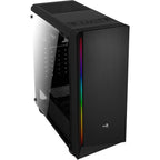 Aerocool rift midi tower behuizing (zwart | 3x usb-a | rgb | window)