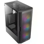 Antec ax20 midi tower behuizing (zwart | 3x usb-a | tempered glass)