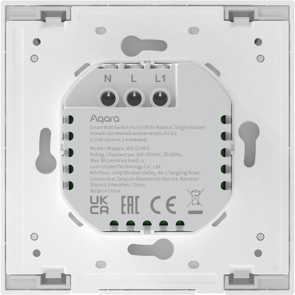 Aqara smart wall switch - single rocker (with neutral) knop (wit)