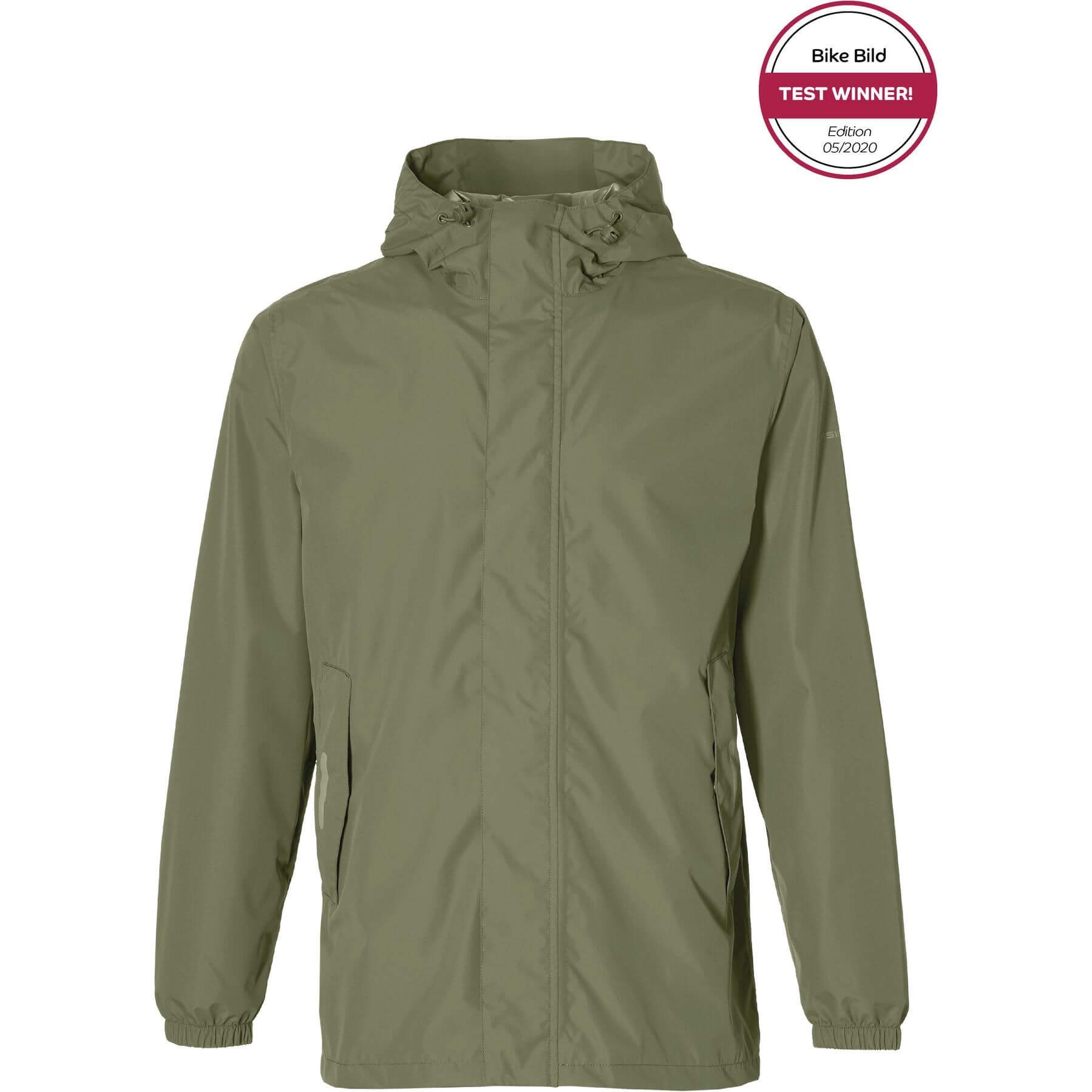 Basil - regenjas hoga unisex olive green s