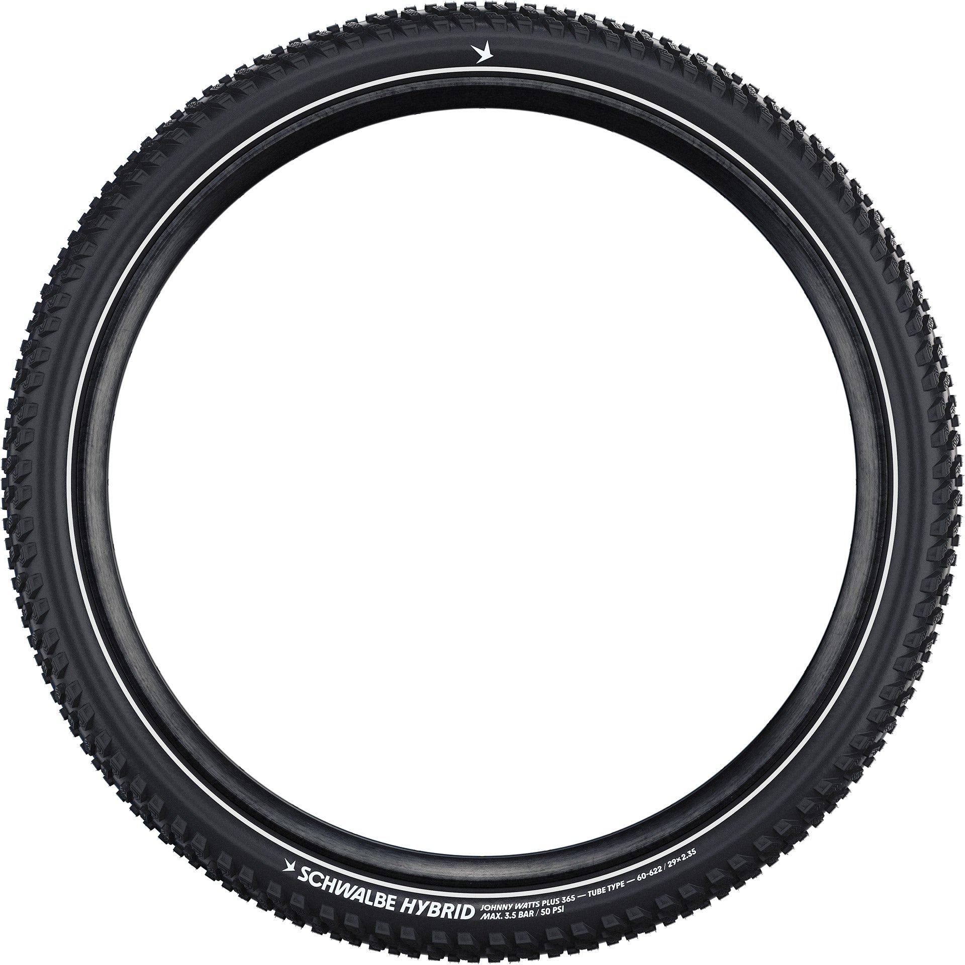 Schwalbe - vouwband johnny watts plus hybrid 365 60-584 +r zwart