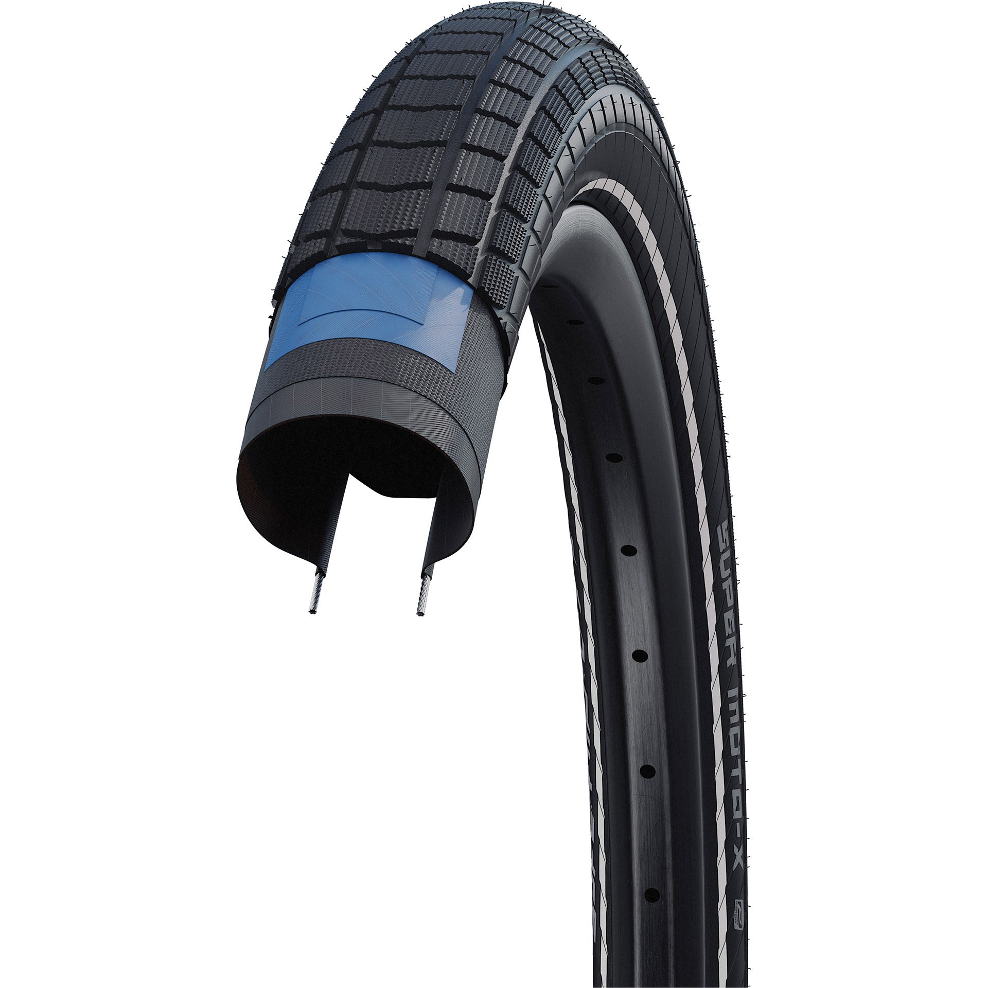 Schwalbe draadband motion super moto-x 100-406 +r zwart