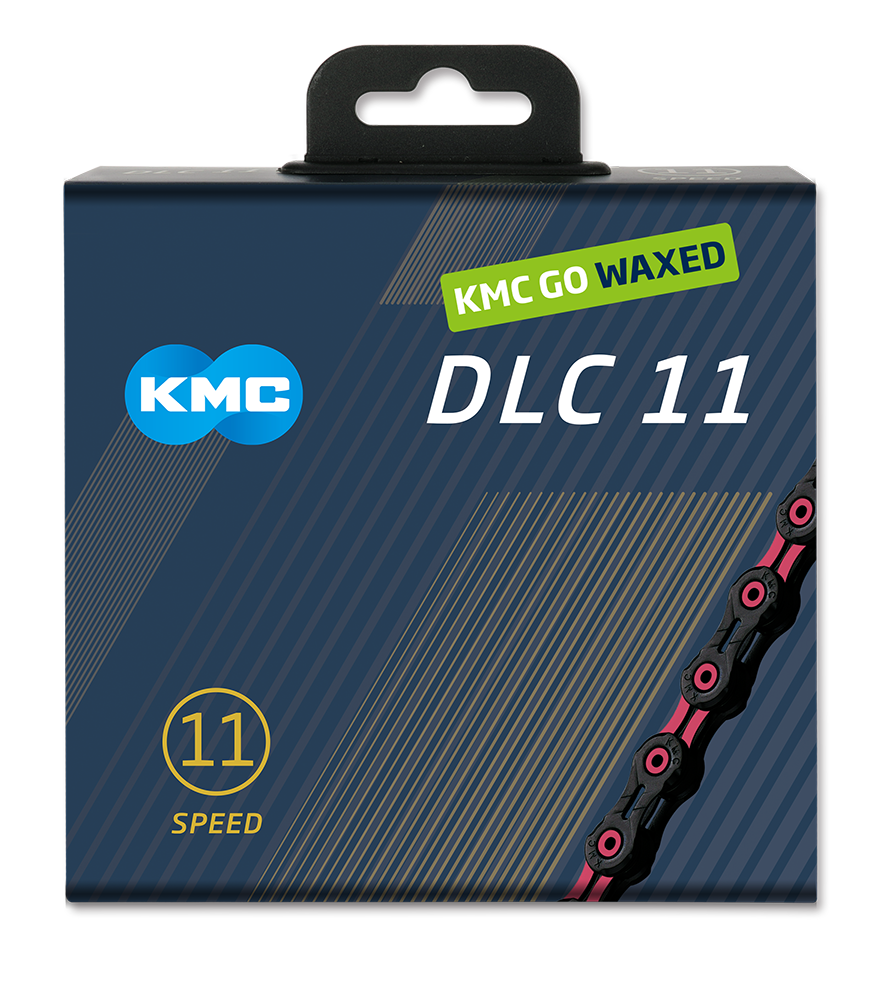 KMC - ketting dlc11 black/pink 118s waxed