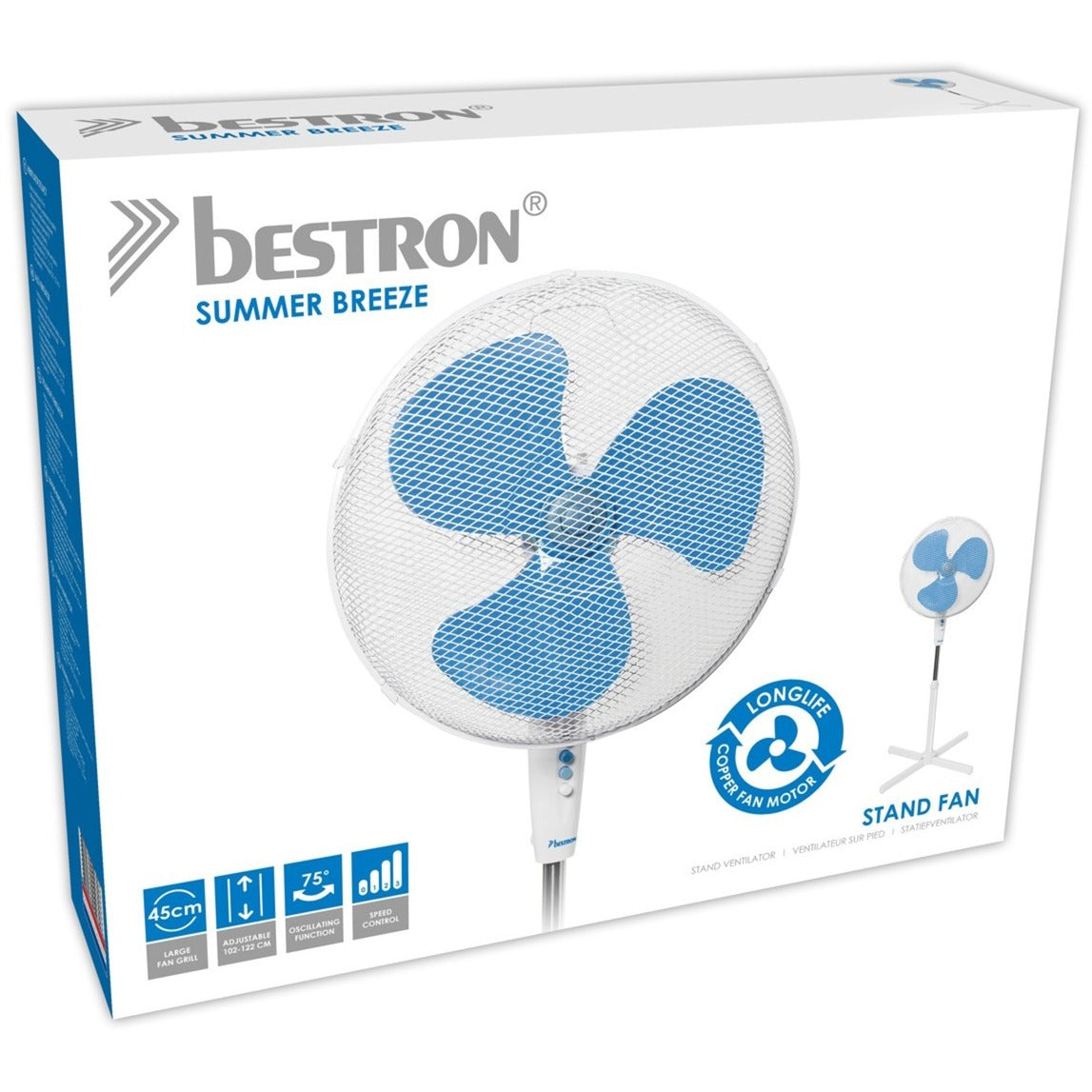 Enzo staande ventilator bestron asv45w