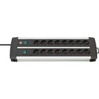 Brennenstuhl premium-alu-line techniek stekkerdoos duo 16-voudig stekkerdoos (zwart zilver, 3 meter)