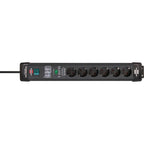 Brennenstuhl premium-line stekkerdoos 6-voudig stekkerdoos (zwart, 1,8 meter, 26.000a overspanningsbeveiliging)