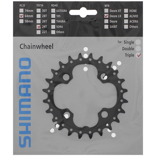 Shimano slx 10-speed chainring for fc-m660 fc-m670 24t