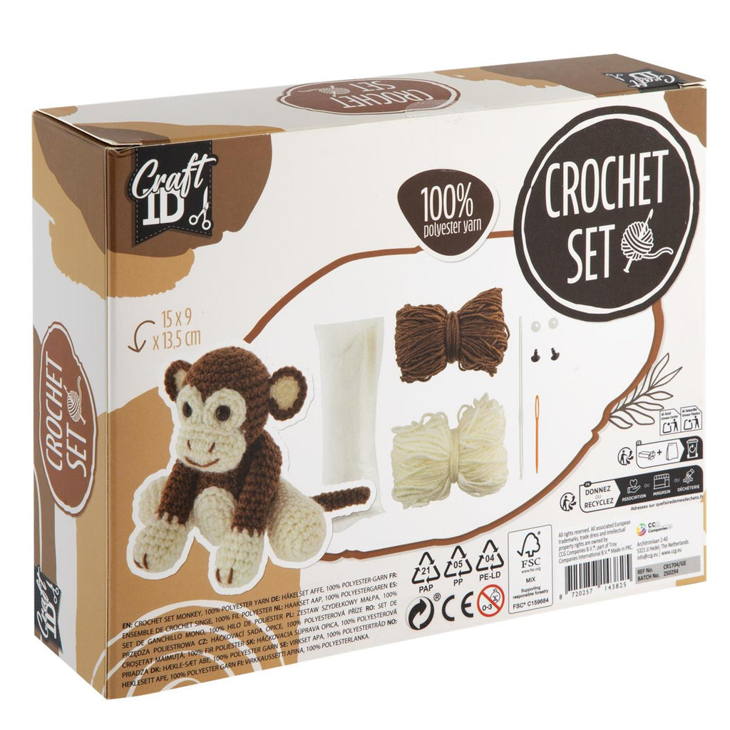 Craft ID - Craft ID Haakpakket aapje - incl. naald en draad