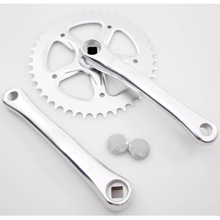 Pédalier 42T 170 mm en acier argent