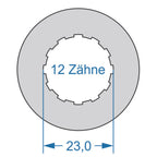 Cycplus cyclus gereedschap power.tool 2-zijdig t16 42.8 z12 23.0