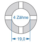 Cycplus cyclus gereedschap power.tool 2-zijdig t4 29.5 t4 19.0