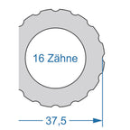 Cycplus cyclus gereedschap power.tool 1-zijdig t16 37.5